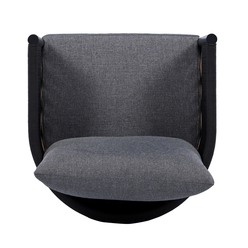 Safavieh Harrison Fabric and Steel Chair Set of 2 in Black / Gray