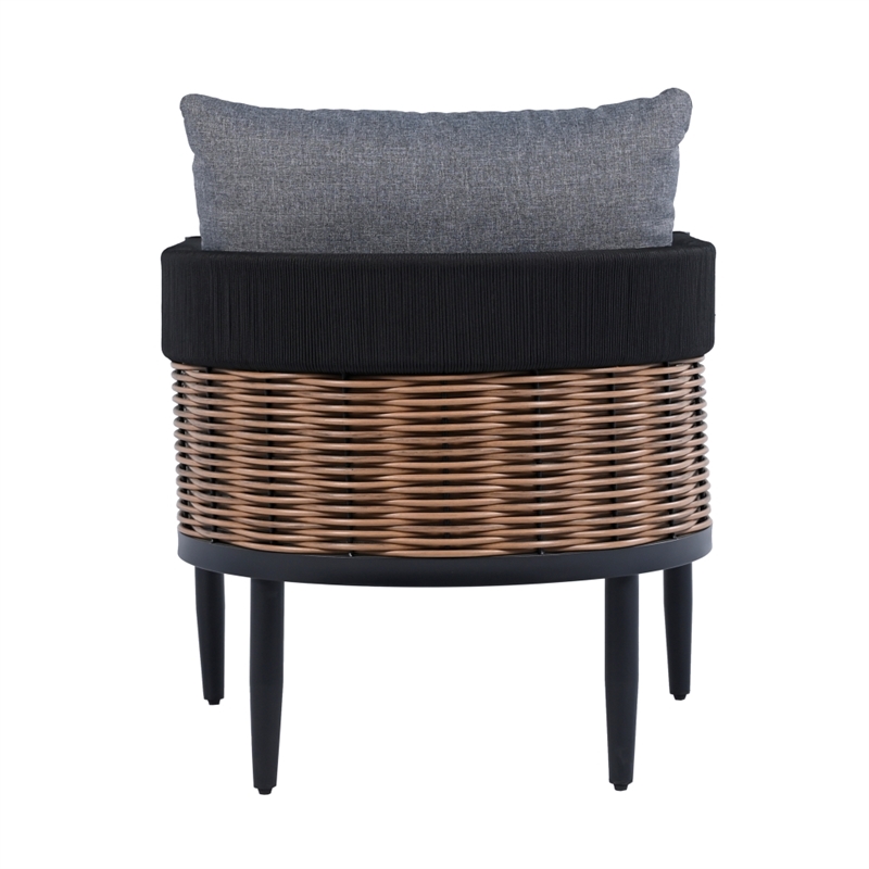 Safavieh Harrison Fabric and Steel Chair Set of 2 in Black / Gray