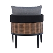 Safavieh Harrison Fabric and Steel Chair Set of 2 in Black / Gray