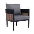 Safavieh Harrison Fabric and Steel Chair Set of 2 in Black / Gray