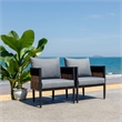 Safavieh Harrison Fabric and Steel Chair Set of 2 in Black / Gray