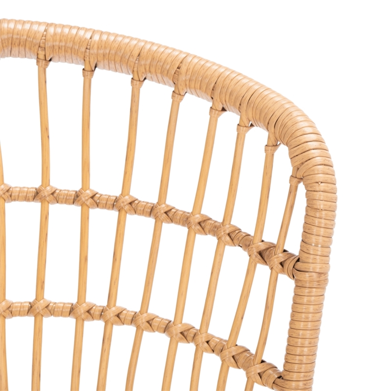 Safavieh Prenza 3Pc Rattan and Steel Lounger Set in Natural / Beige