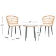 Safavieh Prenza 3Pc Rattan and Steel Lounger Set in Natural / Beige