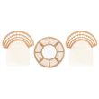 Safavieh Prenza 3Pc Rattan and Steel Lounger Set in Natural / Beige