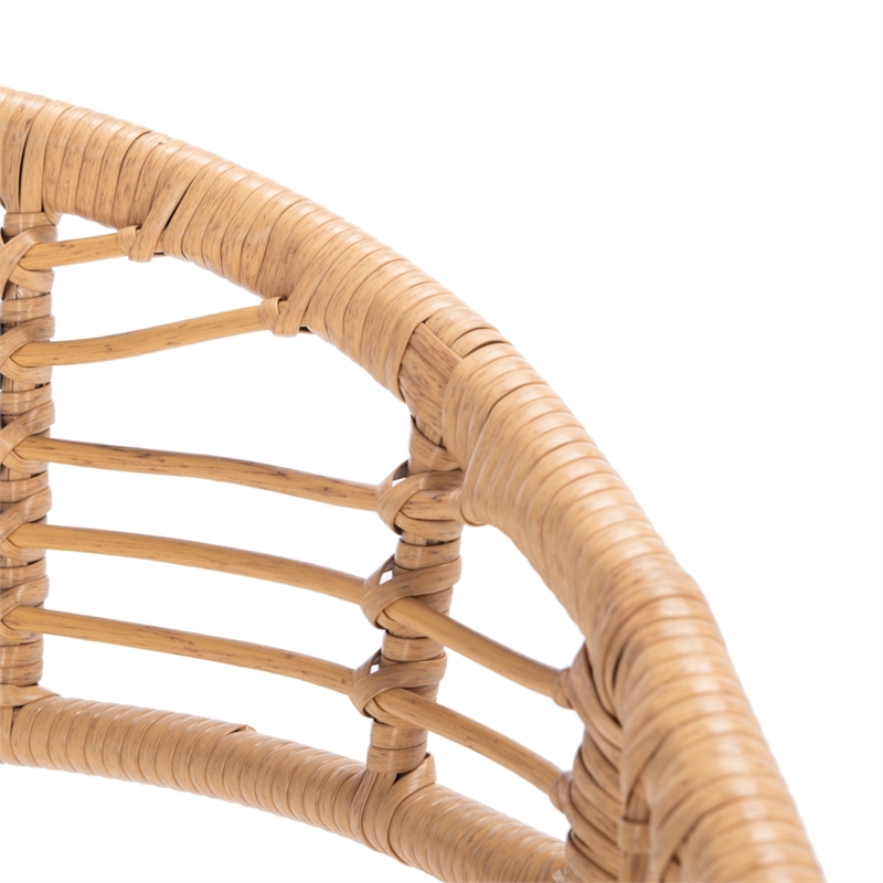 Safavieh Ferla 3Pc Rattan and Steel Lounger Set in Natural / Beige