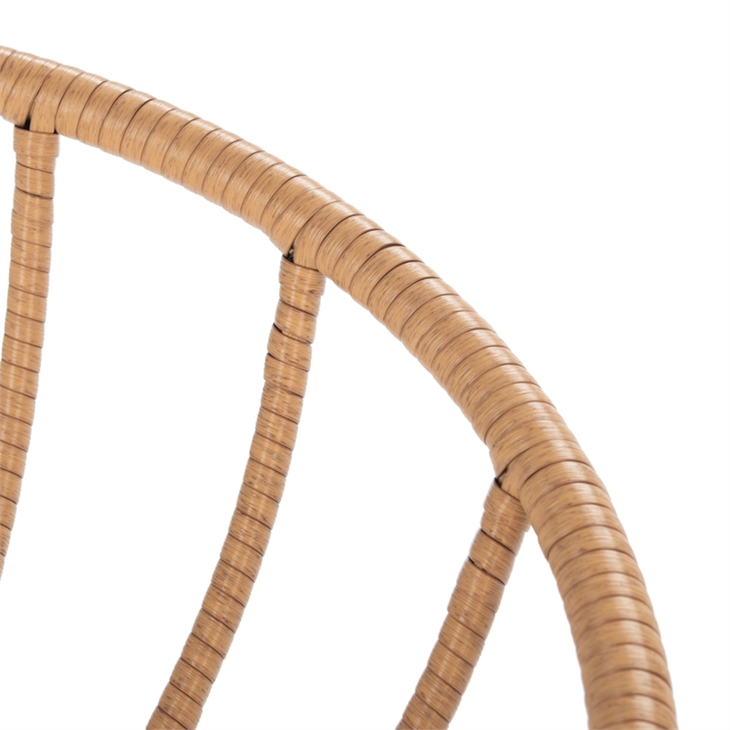 Safavieh Lersa 3Pc Rattan and Steel Lounger Set in Natural / Beige