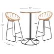 Safavieh Lersa 3Pc Rattan and Steel Lounger Set in Natural / Beige