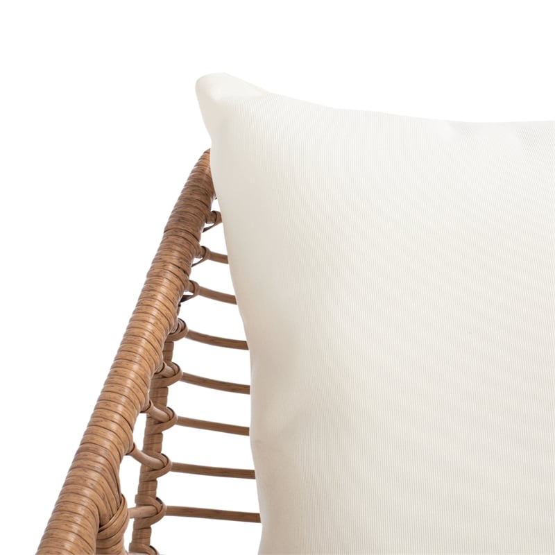 Safavieh Warlen 3Pc Rattan and Steel Lounger Set in Natural / Beige