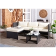 Safavieh Bronson 3 Pc Rattan and Steel Sofa Set in Black / Beige