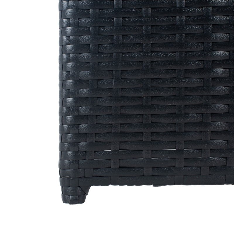 Safavieh Bronson 3 Pc Rattan and Steel Sofa Set in Black / Beige