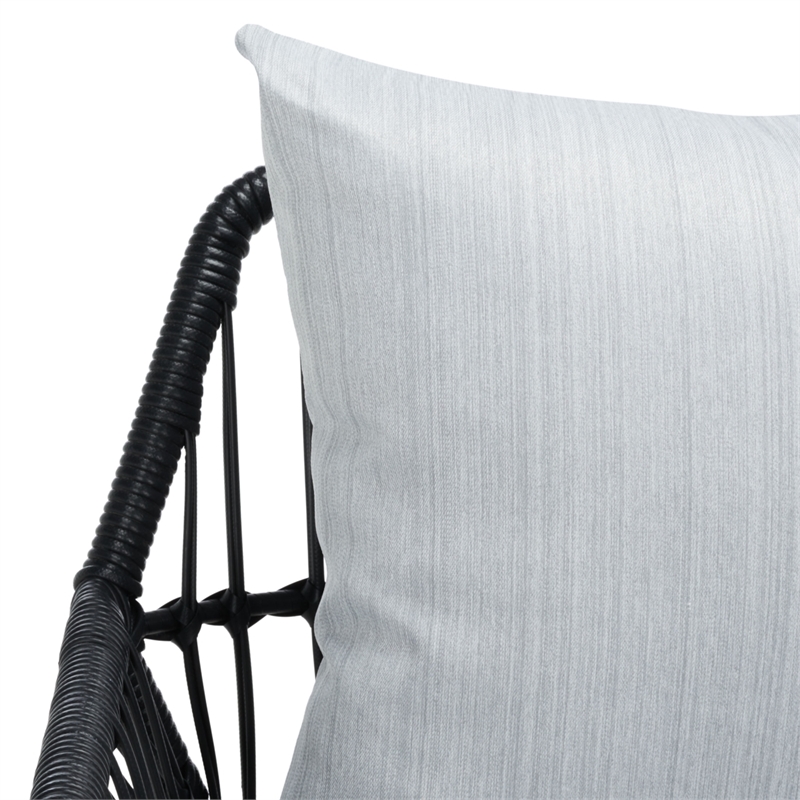 Safavieh Londyn 3Pc Wicker Lounge Set in Black / Gray