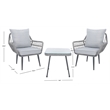 Safavieh Londyn 3Pc Wicker Lounge Set in Gray