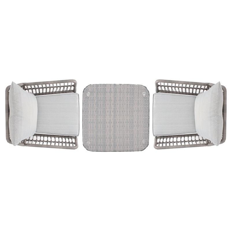 Safavieh Londyn 3Pc Wicker Lounge Set in Gray