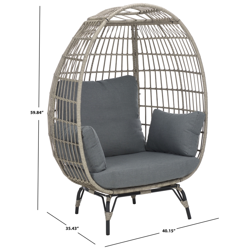 Safavieh Emmett Steel Egg Chair in Gray / Gray