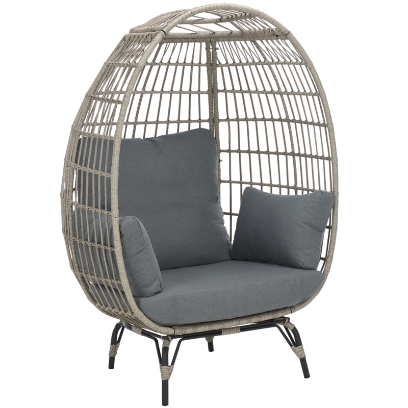 Safavieh Emmett Steel Egg Chair in Gray / Gray