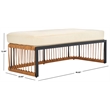 Safavieh Bola Steel and Rattan Bench in Natural / Beige