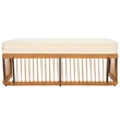 Safavieh Bola Steel and Rattan Bench in Natural / Beige