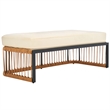 Safavieh Bola Steel and Rattan Bench in Natural / Beige