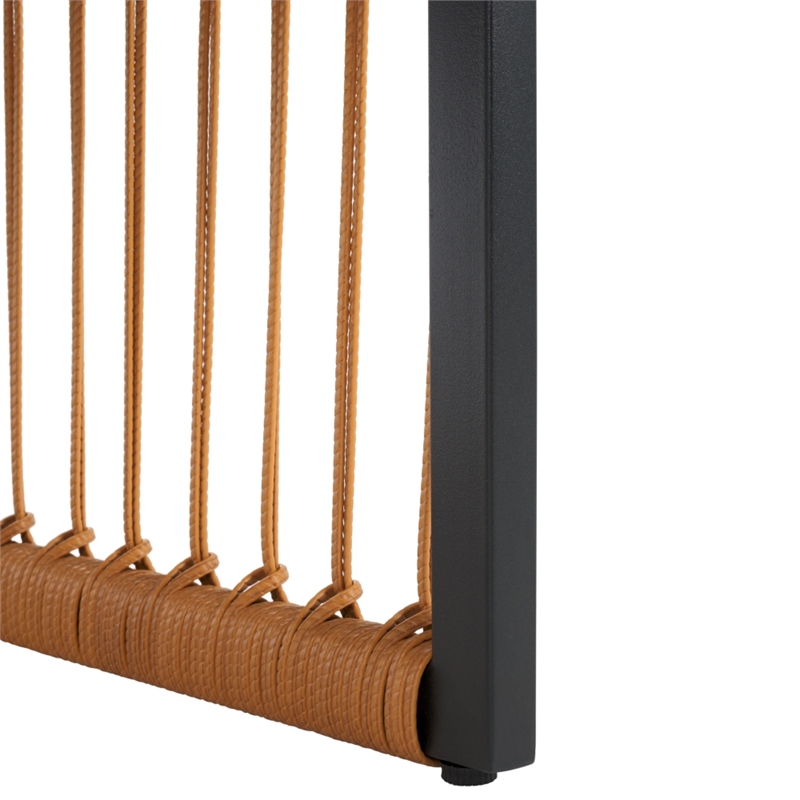 Safavieh Bola Steel and Rattan Bench in Natural / Beige