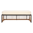 Safavieh Bola Steel and Rattan Bench in Natural / Beige