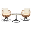 Safavieh Colby 3 Pc Steel and Rattan Living Set in Natural / Beige
