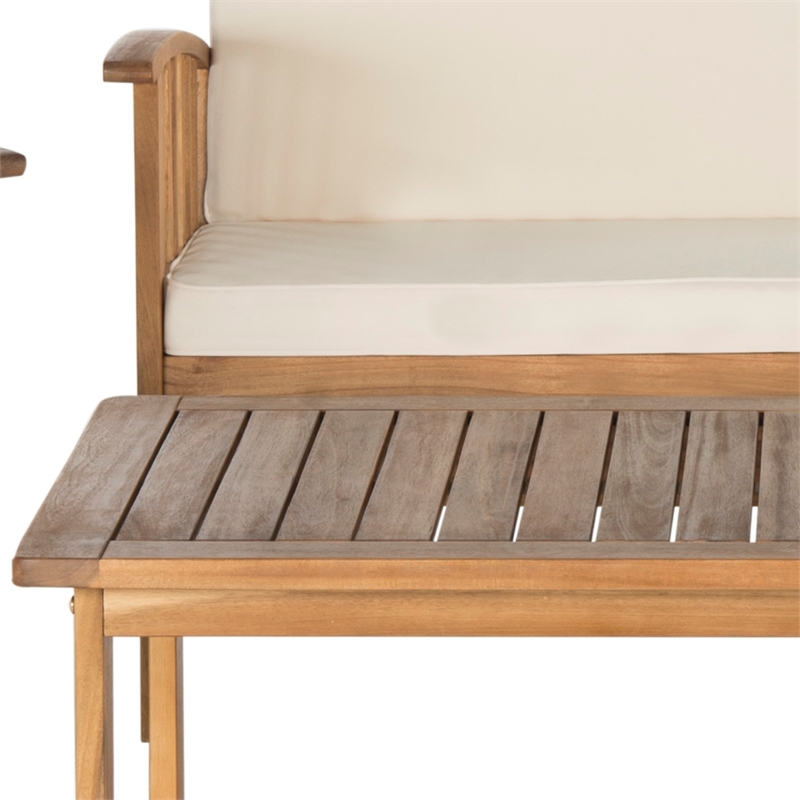 Safavieh Outerbanks 4Pc Wood Outdoor Set in Natural / Beige