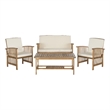 Safavieh Outerbanks 4Pc Wood Outdoor Set in Natural / Beige
