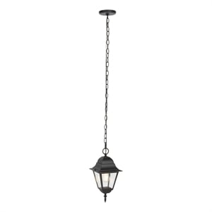 Safavieh Rhion 7.1 &quot Steel and Glass Outdoor Pendant in Black