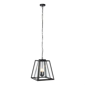 Safavieh Rydler 13 &quot Steel and Glass Outdoor Pendant in Black