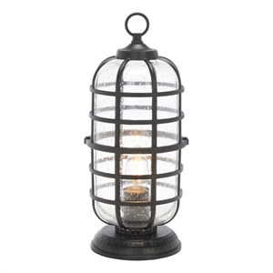 Safavieh Rigel 6 &quot Steel and Glass Outdoor Table Lamp in Black
