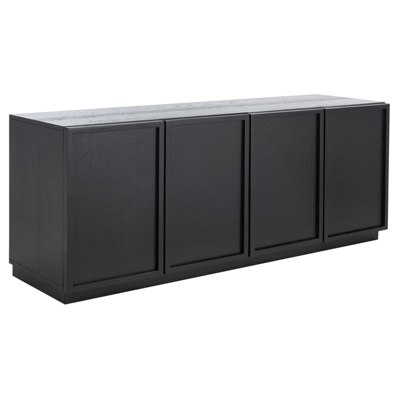 Safavieh Zeus 4 Door Wood Media Stand  in Black