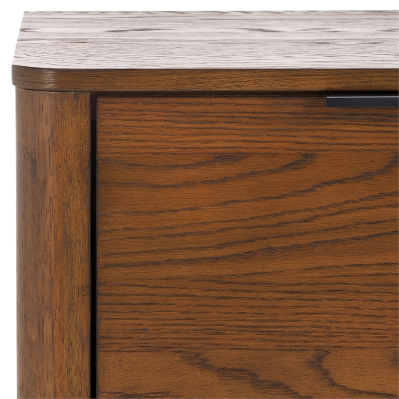 Safavieh Gabrietta 2 Drawer Wood Nightstand in Oak / Black