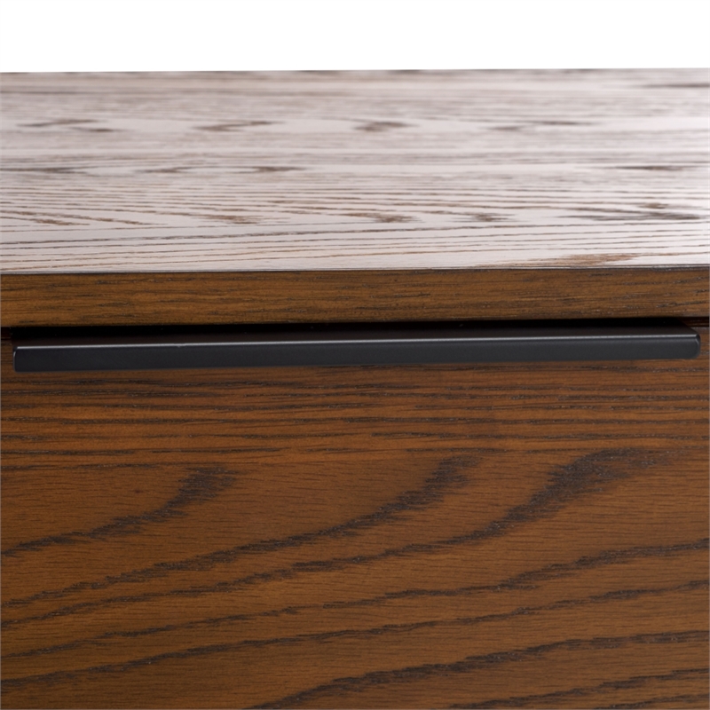 Safavieh Gabrietta 2 Drawer Wood Nightstand in Oak / Black