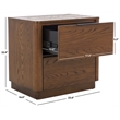Safavieh Gabrietta 2 Drawer Wood Nightstand in Oak / Black