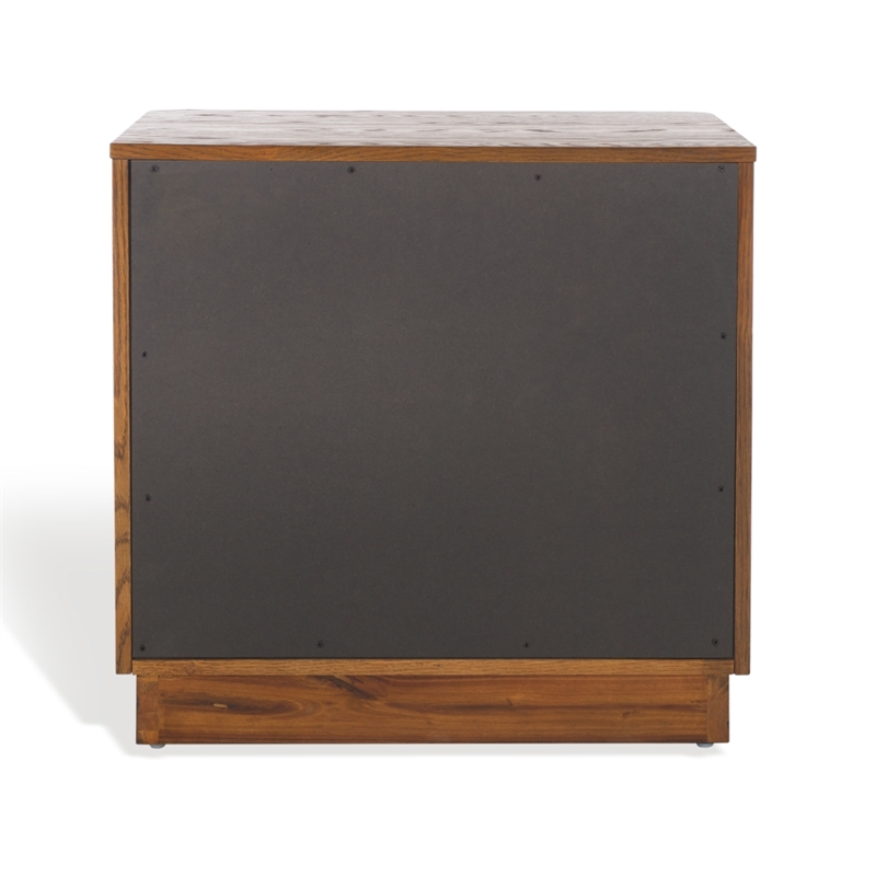 Safavieh Gabrietta 2 Drawer Wood Nightstand in Oak / Black