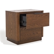 Safavieh Gabrietta 2 Drawer Wood Nightstand in Oak / Black