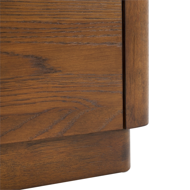 Safavieh Gabrietta 2 Drawer Wood Nightstand in Oak / Black
