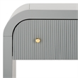 Safavieh Liabella 1 Drawer Wood Curved Nightstand in Light Gray / Gold