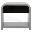 Safavieh Liabella 1 Drawer Wood Curved Nightstand in Light Gray / Gold