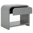 Safavieh Liabella 1 Drawer Wood Curved Nightstand in Light Gray / Gold