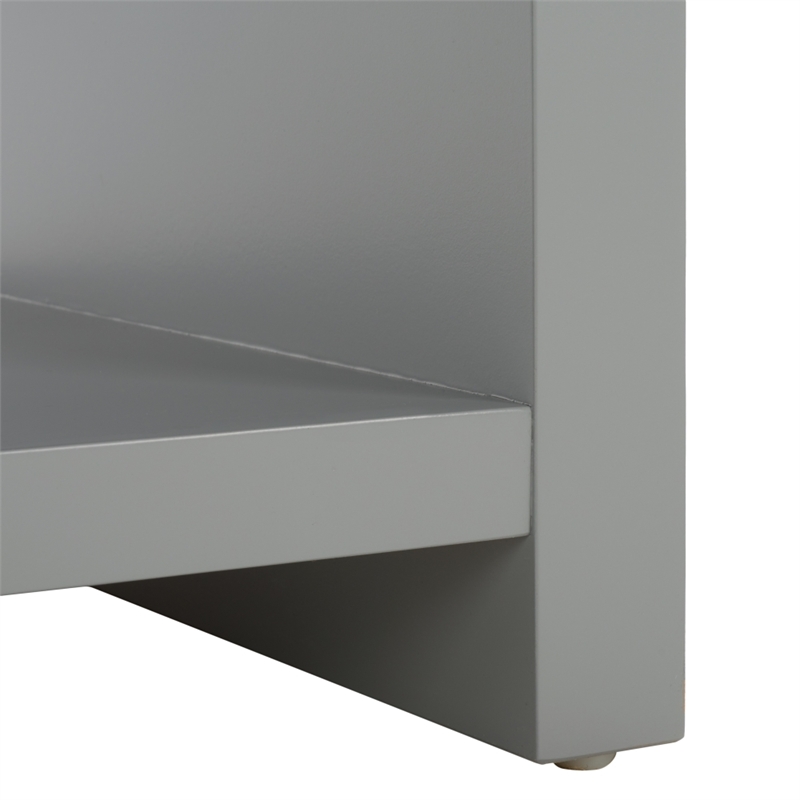Safavieh Liabella 1 Drawer Wood Curved Nightstand in Light Gray / Gold