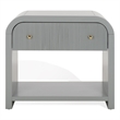 Safavieh Liabella 1 Drawer Wood Curved Nightstand in Light Gray / Gold