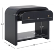 Safavieh Liabella 1 Drawer Wood Curved Nightstand in Navy / Gold