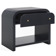 Safavieh Liabella 1 Drawer Wood Curved Nightstand in Navy / Gold