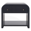 Safavieh Liabella 1 Drawer Wood Curved Nightstand in Navy / Gold