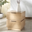 Safavieh Titus 2 Drawer Wood and Metal Stacked Nightstand in Oak