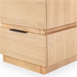 Safavieh Titus 2 Drawer Wood and Metal Stacked Nightstand in Oak