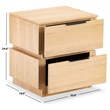 Safavieh Titus 2 Drawer Wood and Metal Stacked Nightstand in Oak