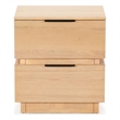 Safavieh Titus 2 Drawer Wood and Metal Stacked Nightstand in Oak