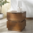 Safavieh Titus 2 Drawer Wood and Metal Stacked Nightstand  in Oak